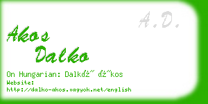 akos dalko business card